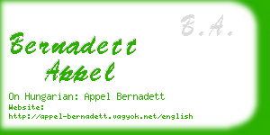 bernadett appel business card